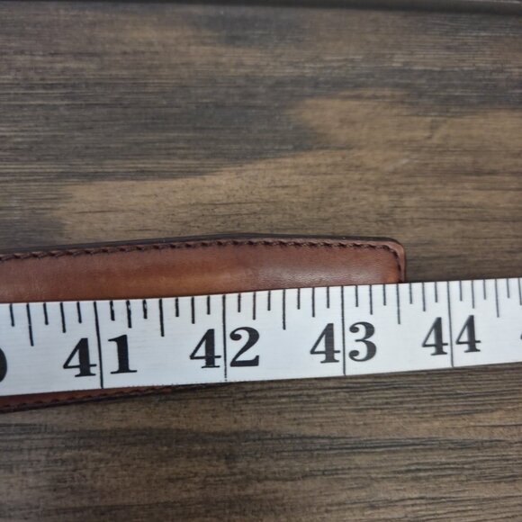 Magnanni Leather Belt 1121 Cognac Brown Size 36 Made Spain Buckle Dress - Picture 6 of 16